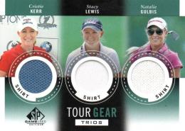2014 UPPER DECK SP Game Used Golf  Cristie Kerr & Stacy Lewis & Natalie Gulbis Tournament Used LPGA Golf Memorabilia