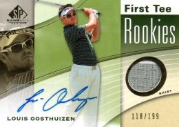 2012 UPPER DECK SP Game Used Golf  Louis Oosthuizen Autograph & Event Used Shirt 118/199
