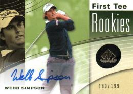 2012 UPPER DECK SP Game Used Golf  Webb Simpson Autograph 180/199