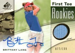 2012 UPPER DECK SP Game Used Golf  Brittany Lang Autograph & Event Used Shirt 077/199