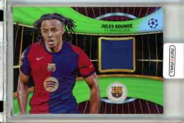 2024-25 Topps UEFA Club Competitions Jules Kounde #SR-KO Topps Superstar Relics Neon Green Foilboard【120/199】 FC Barcelona