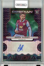 2023-24 Panini Obsidian Aaron Ramsey #AA-AR RC Aurora Autographs Electric Etch Red Pulsar【20/49】 Burnley