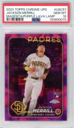 2024 Topps Chrome Update Jackson Merrill Magenta Purple Lava Lamp Refractors【101/299】【PSA10】 San Diego Padres