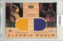 2001-02 UPPER DECK Kobe Bryant/Darius Miles Classic Duals Jerseys #KB/DM Los Angeles Lakers/Los Angeles Clippers