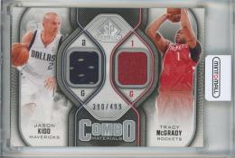 2009-10 Upper Deck SP  Jason Kidd/Tracy McGrady Game Used Combo Materials #CMKM 【390/499】 Dallas Mavericks/Houston Rockets