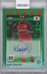 2024-25 TOPPS UEFA Japan Edition Soccer Autographs Green Mojo Refractor / KEN IZEKOR(Bayer 04 Leverkusen) 【91/99】