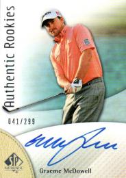 2014 UPPER DECK SP Authentic Golf  Graeme McDowell Autograph 041/299