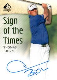 2014 UPPER DECK SP Authentic Golf  Thomas Bjorn Autograph