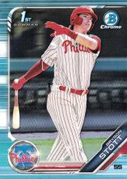 2019 Bowman Draft Philadelphia Phillies Bryson Stott Base Chrome Sky Blueパラレル版