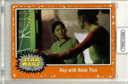 2019 Topps Star Wars Journey To The Rise Of Skywalker  Rey With Rose Tico Base Orange Parallel 48/50