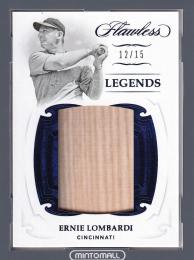 2019 Panini Flawless Baseball Cincinnati Reds Ernie Lombardi Legends Jumbo Material, Sapphire Parallel 12/15