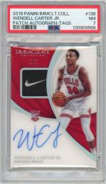 2018-19 PANINI Immaculate Collection Wendell Carter Jr. Rookie Patch Autograph Tags #138 3枚限定【2/3】【PSA7】《Near MINT》Chicago Bulls
