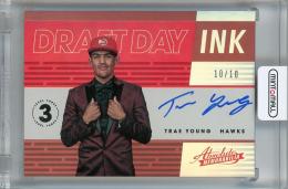 2018-19 Panini Absolute Memorabilia Atlanta Hawks Trae Young Draft Day Ink Level 3 auto RC #5 10/10