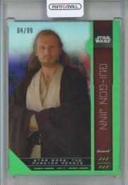 2023 Topps Finest Star Wars  Qui-Gon Jinn Base #53 Green Refractors 84/99