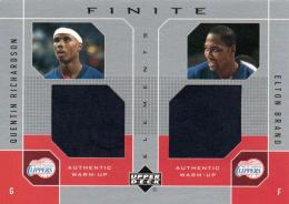 2002-03 UPPER DECK Finite Elements  Quentin Richardson & Elton Brand Game Worn Dual Warm-Ups