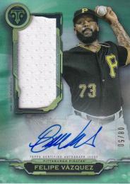 2019 Topps Triple Threads Pittsburgh Pirates Felipe Vazquez Autograph Jumbo Relics Emeraldパラレル版 08/50