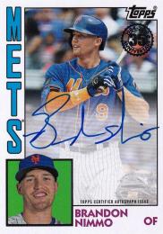 2019 Topps Series 1 New York Mets Brandon Nimmo 1984 Topps Baseball Autographs
