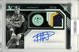 2022-23 Panini Noir  Peyton Watson #322 Rookie Patch Autographs Black and White【39/99】《やや難あり》 Nuggets