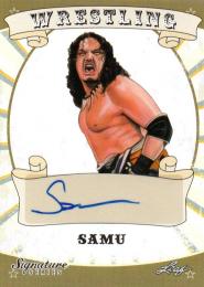 2016 LEAF Signature Series Wrestling  Samu Autograph