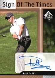 2012 UPPER DECK SP Authentic Golf  Paul Casey Autograph