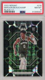 2022-23 Panini Mosaic MarJon Beauchamp Black Mosaic #218 RC 【1/1】【PSA8】 Milwaukee Bucks