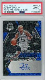 2022-23 Panini Mosaic Jeremy Sochan Autographs Fast Break Blue #88 RC 【10/25】【PSA10】 San Antonio Spurs