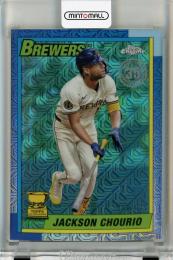 2025 Topps Series 1 Jackson Chourio '90 Topps Silver Pack Chrome Aqua Refractors #T90C41【018/199】