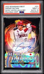 2022 Bowman's Best #GI1 Shohei Ohtani Global Impact Autographs Lava Refractors【06/50】【PSA MINT 9/AU 10】 Los Angeles Angels