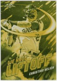 2021 Topps Fire We Have Liftoff Gold Minted #WHL10 Christian Yelich