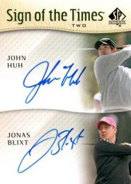 2014 UPPER DECK SP Authentic Golf  John Huh & Jonas Blixt Dual Autograph