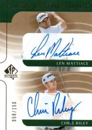 2003 UPPER DECK SP Authentic  Len Mattiace & Chris Riley Dual Autograph 058/150