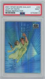2021 TOPPS Star Wars Galaxy Chrome Prism Refractors #28 / LEAP Of FAITH(LEIA ORGANA & LUKE SKYWALKER) 【67/75】 [PSA9/MINT]