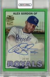 2025 Topps Archives Alex Gordon '67 Topps Fan Favorites Autographs Green Foilboard #67FFAAG【28/99】