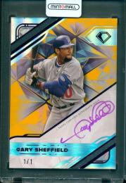 2025 Topps Diamond Icons Gary Sheffield White Polychromatink Autographs Gold Parallel w/ Purple Ink One Of One #WPA-GS【1/1】 Los Angeles Dodgers
