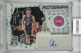 2023-24 Panini Mosaic Quentin Grimes Pictographs Mosaic Autograph White Mosaic #15 ※裏面初期傷あり【16/25】 Detroit Pistons