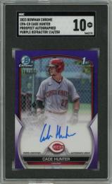2023 Topps Bowman Chrome Cade Hunter Prospect Autographs Purple Refractors #CPACH【114/250】【SGC 10 GM】