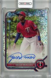 2022 Topps Bowman Chrome Yasser Mercedes Chrome Prospect Autographs Speckle #CPA-YMS 1st 【107/299】 Minnesota Twins