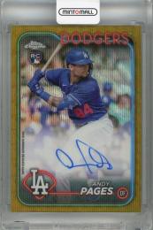 2024 Topps Chrome Update Series Andy Pages Autograph Gold Wave Refractors #RA-AP RC 【45/50】 Los Angeles Dodgers