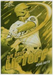 2021 Topps Fire We Have Liftoff Gold Minted #WHL19 Juan Soto