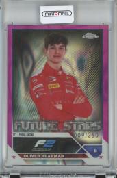 2023 Topps Chrome Formula 1 Racing  Oliver Bearman Base/F2 DRIVERS/Fuchsia Lava/#71 9/250