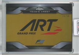 2023 Topps Chrome Formula 1 Racing  F2 ? Art Grand Prix Constructor’s Crest/Gold Refractors 20/50