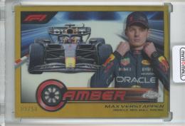 2023 Topps Chrome Formula 1 Racing  Max Verstappen Camber/Gold Refractors/#CAM-MVI 9/50