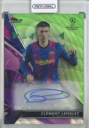 2021-22 Finest UEFA Champions League Clement Lenglet Autographs Neon Green Wave Refractors #BACL【28/99】 FC Barcelona