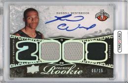 【裏面左下角若干難あり】2008-09 UPPER DECK Premier Russell Westbrook Rookie Autograph & Photo Shoot Used Memorabilia【06/15】