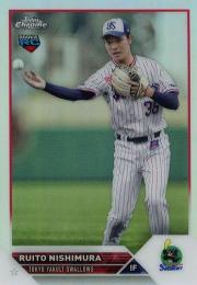 2023 TOPPS Chrome NPBプロ野球 #108 西村瑠伊斗(ヤクルト) リフラクターパラレル版 レギュラーカード RC