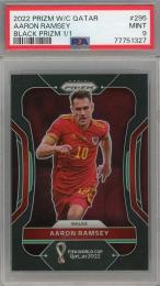2022 Panini Prizm FIFA World Cup Qatar Aaron Ramsey Black Prizm #295【1/1】【PSA9】 Wales