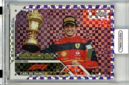 2023 Topps Chrome Formula 1  Carlos Sainz #153 Purple Checker Flag X fractor 083/199
