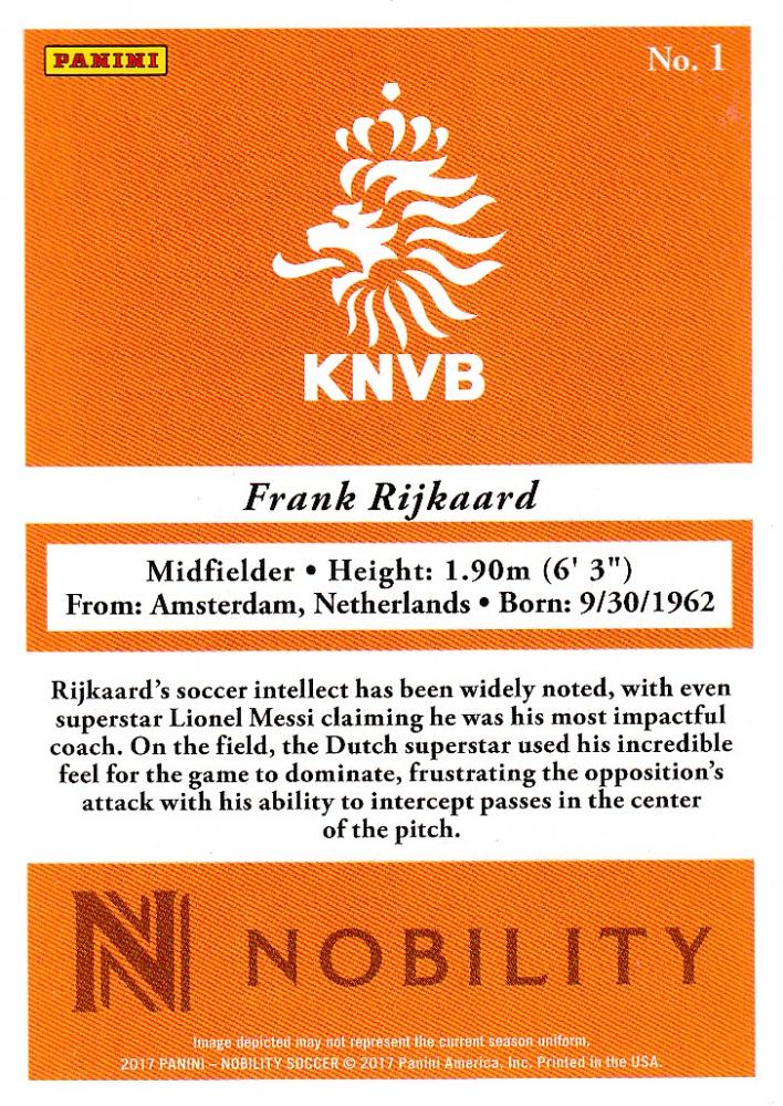 ミントモール / MINT 浦和店 / 2017 Panini Nobility Netherlands Frank Rijkaard Base  Orangeパラレル版 25/75