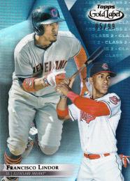 2018 Topps Gold Label Cleveland Indians Francisco Lindor Class 2 Blueパラレル版 85/99