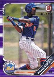 2019 Bowman Draft New York Mets Ronny Mauricio Base Purpleパラレル版 083/250